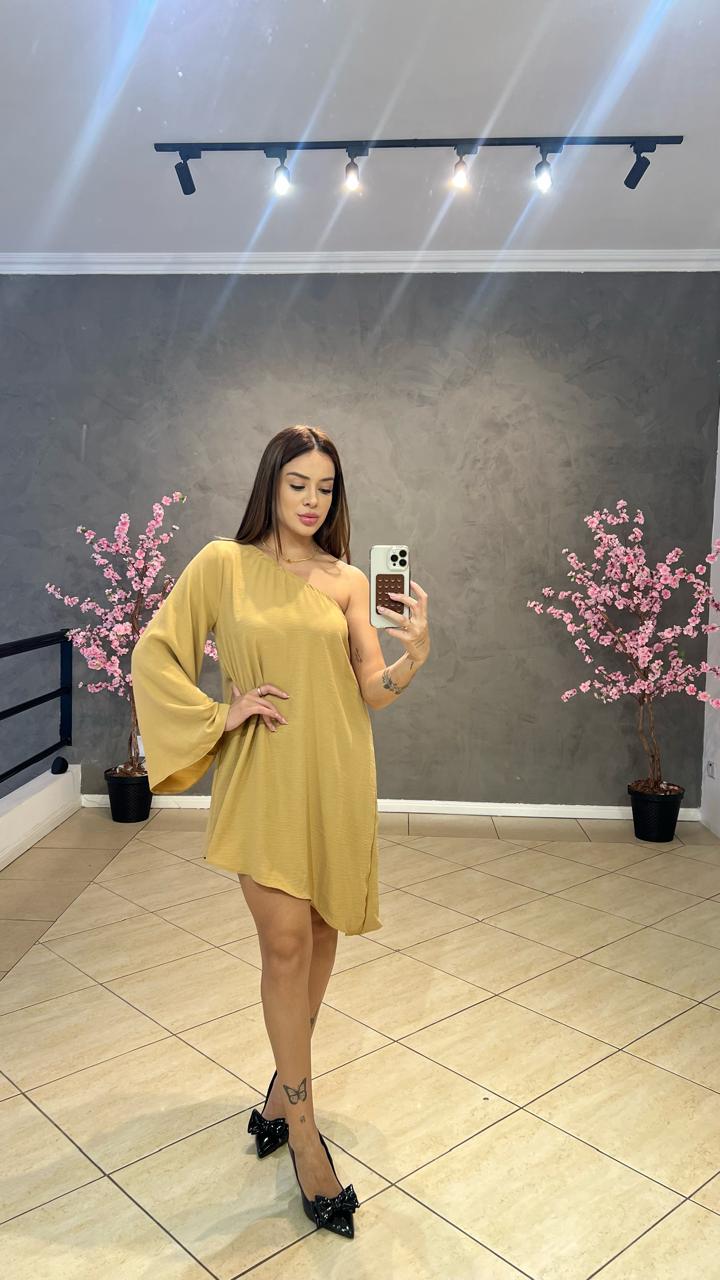 Vestido Curto Mula Assimetrico