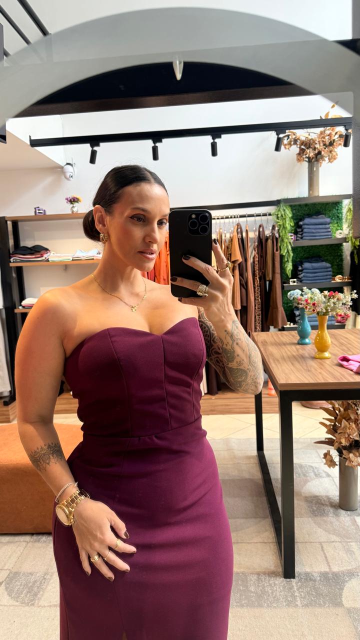 Vestido Tomara Que Caia Midi Zara Alfaiataria