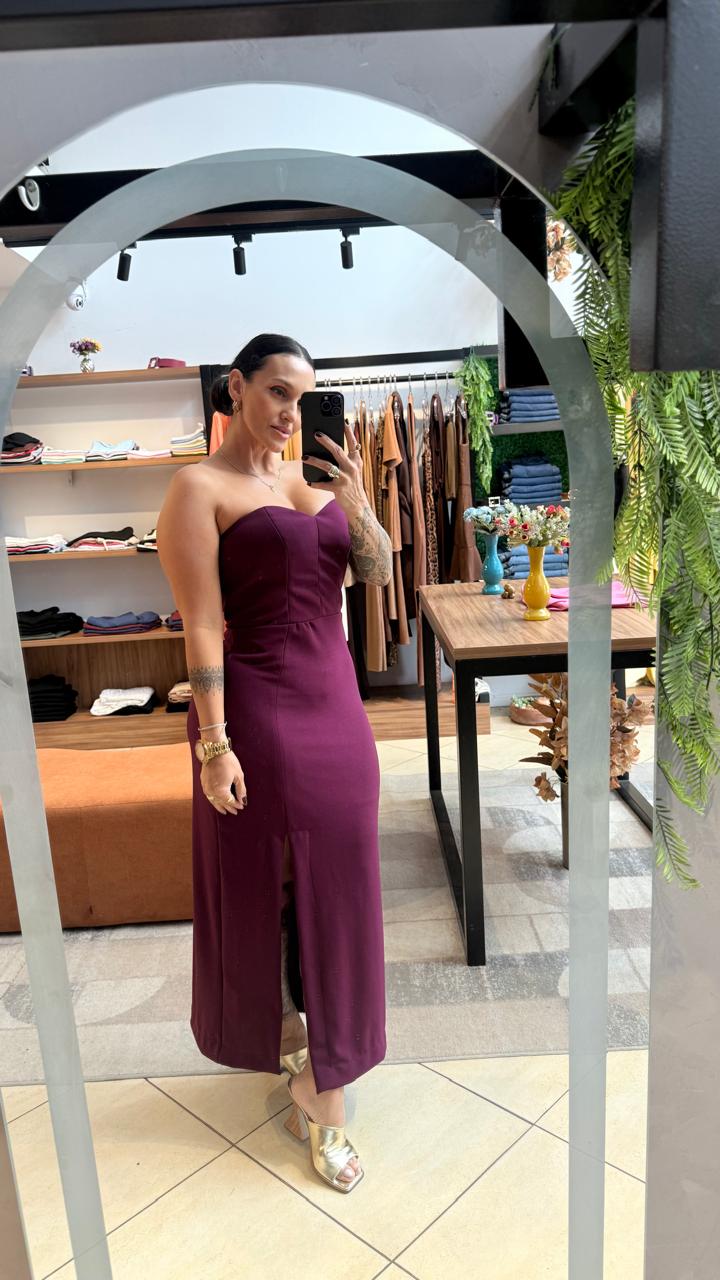 Vestido Tomara Que Caia Midi Zara Alfaiataria