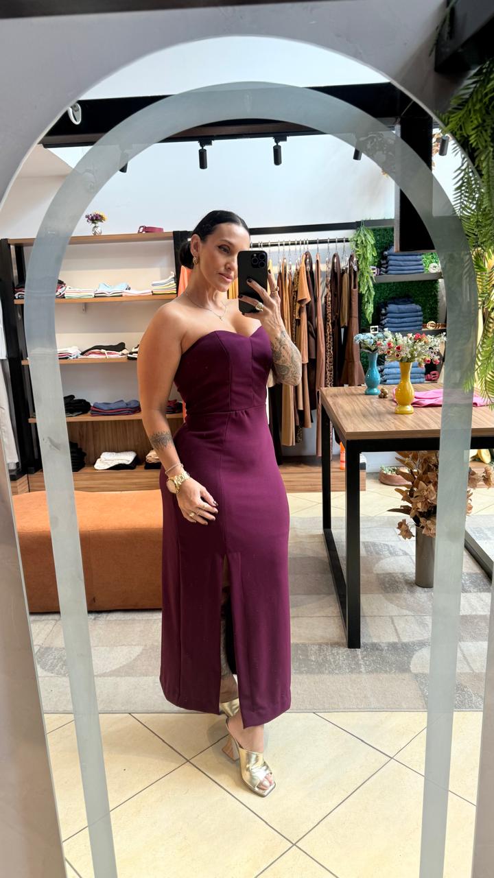 Vestido Tomara Que Caia Midi Zara Alfaiataria