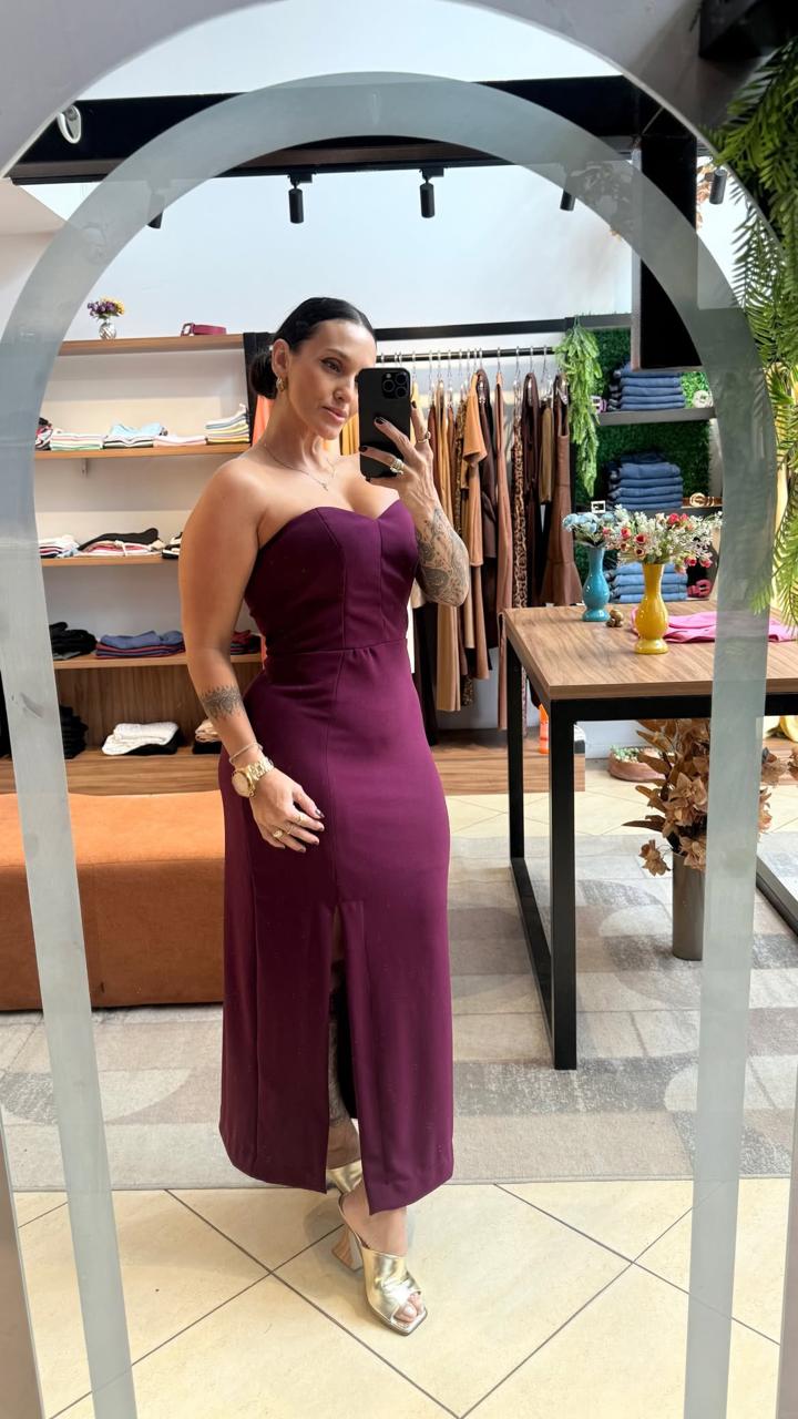 Vestido Tomara Que Caia Midi Zara Alfaiataria