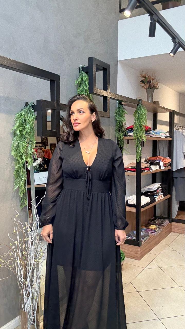 Vestido Longo Taina Poá