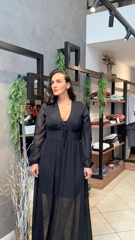 Vestido Longo Taina Poá