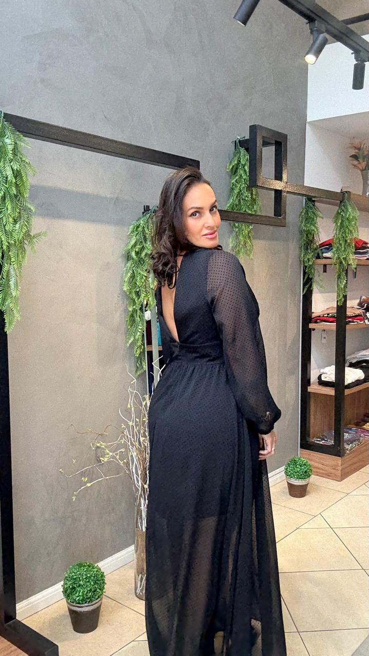 Vestido Longo Taina Poá