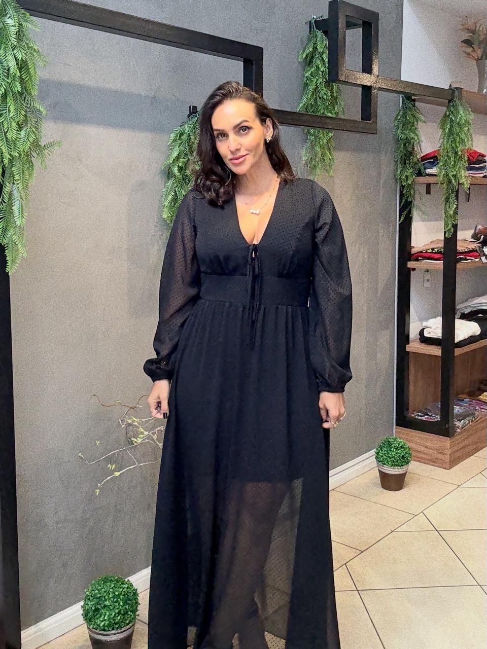 Vestido Longo Taina Poá